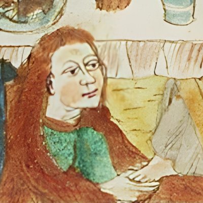 Marie Madeleine lave les pieds du Christ (Specul. humanæ salvationis 10B34)