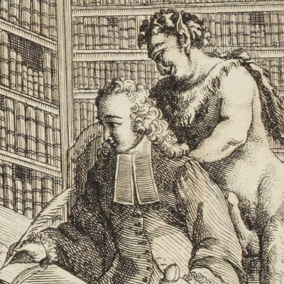 L'auteur rempli de son sujet (frontispice de l'Histoire de dom B***, 1748)