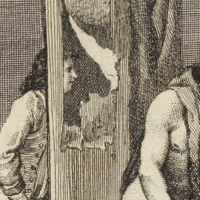 Saturnin épie Toinette avec le père Polycarpe (Histoire de dom B***, 1748)