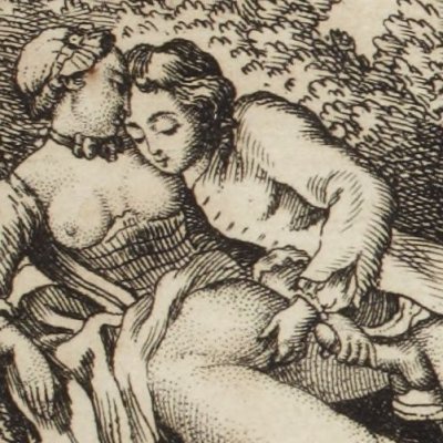 Saturnin explore le corps de Mme Dinville endormie (Histoire de dom B***, 1748)
