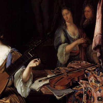 Joueuse de luth au verre de vin - Willem van Mieris