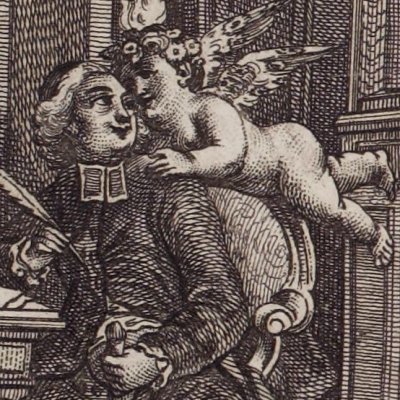 L'auteur rempli de son sujet (frontispice de l'Histoire de dom B***, 1777)