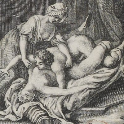 Le lit cassé trahit Saturnin et Suzon (Mémoires de Saturnin, 1786-7) - Borel