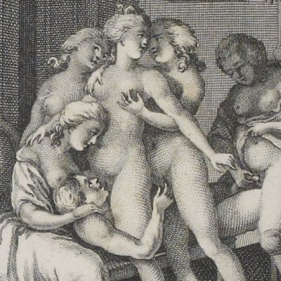Les six sœurs s'activent pour ranimer les ardeurs de Saturnin (Mémoires de Saturnin, 1786-7) - Borel