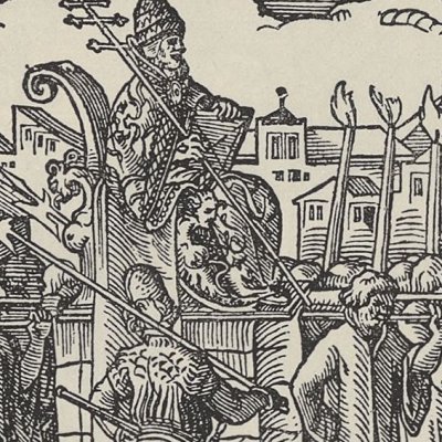 Le pape (Das Ständebuch, Le livre des métiers, Leipzig, 1568) - Jost Amman 