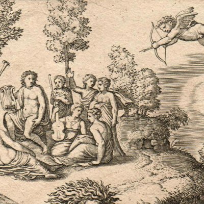 Apollon tue le serpent Pithon (Histoire d'Apollon et Daphné) - Le Maître au Dé > Peruzzi