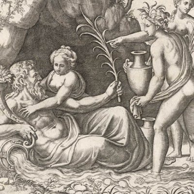 Daphné auprès de son père Pénée (Histoire d'Apollon et Daphné) - Le Maître au Dé > Peruzzi