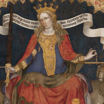 La Justice trônant entre deux lions (Triptyque de la Justice) - Jacobello del Fiore