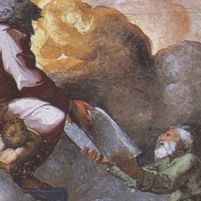 Moïse reçoit les Tables de la Loi (loge de Raphaël, 9e travée) - atelier de Raphaël 