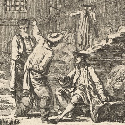Lisbonne après le tremblement de terre de 1755. Église de S. Nicolas - Le Bas d'après Paris et Pedegache 