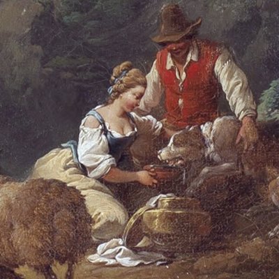 Paysage avec un troupeau qui se repose - Loutherbourg