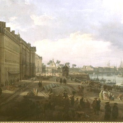 Vue d'une partie du Port et de la ville de Bordeaux prise du côté des Salinières (série des Ports de France) - Vernet