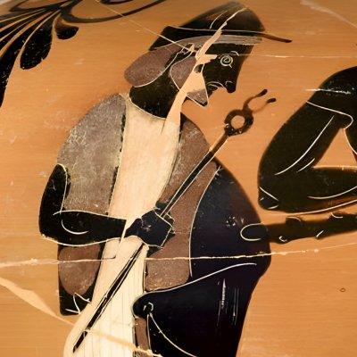 Hermès et Héraclès ramènent Alceste des Enfers (Amphore à figures noires) - Peintre de la Balançoire