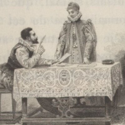 La lettre reconstituée (La Princesse de Clèves, Conquet 1889) - Lamotte d'après Garnier