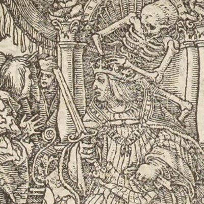 Isaïe prophétise la mort d'Ezéchias (Simolachri…, Lyon, 1549) - Hans Holbein