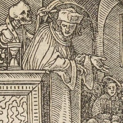 La mort et le mauvais prédicateur (Simolachri…, Lyon, 1549) - Hans Holbein