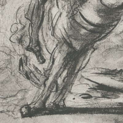 Sacripant saute de son cheval pour combattre Renaud - Fragonard