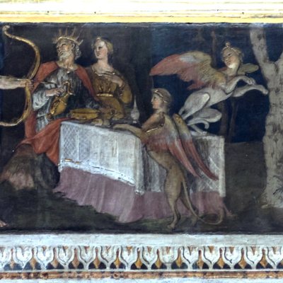 Hercule et les oiseaux du lac Stymphale (Farnesina, salle de la frise) - Peruzzi