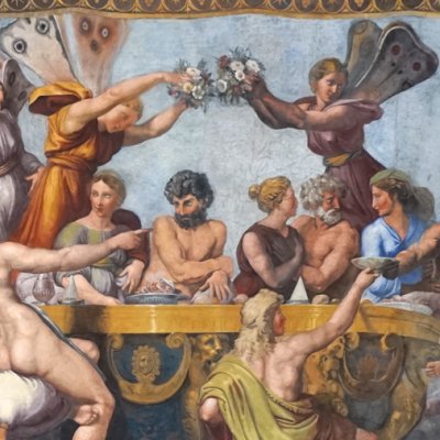 Banquet des noces d'Amour et de Psyché (Farnesina, Loggia d'Amour et de Psyché) - Raphaël