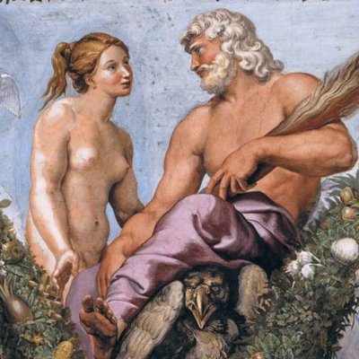 Vénus plaide sa cause devant Jupiter (Farnesina, Loge d'Amour et de Psyché) - Raphaël