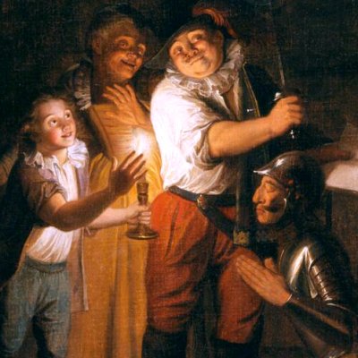 Don Quichotte croit recevoir l'ordre de chevalerie (Histoire de Don Quichotte) - Coypel
