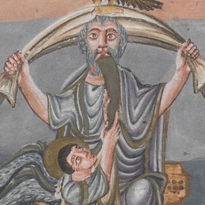 Apocalypse, le premier sceau (Bible de Moutier-Grandval, f449r)