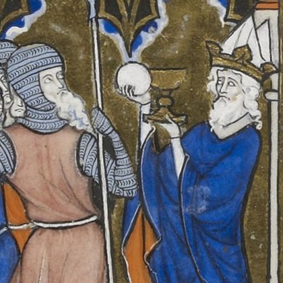 Abraham et Melchisedech (Psautier de Saint Louis, F°6r)