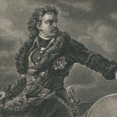 Pierre le Grand sur le lac de Ladoga - Migneret d'après Carl von Steuben
