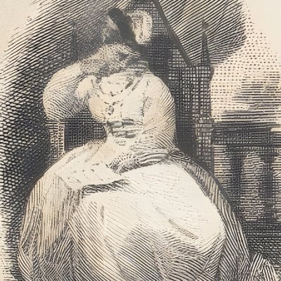 Mme de Clèves lit la lettre supposée de Nemours (La Princesse de Clèves, Werdet, 1826) - Desenne