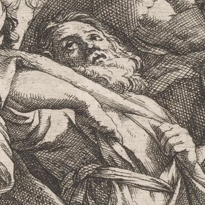Jephté face à sa fille aux portes de Jérusalem - Tortebat d'après Vouet