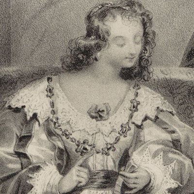 Le ruban de la Comtesse (Mariage de Figaro, II, 6) - Achille Dévéria