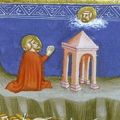 Moïse instruit du rituel des sacrifices (Bible de Naples, F40v)