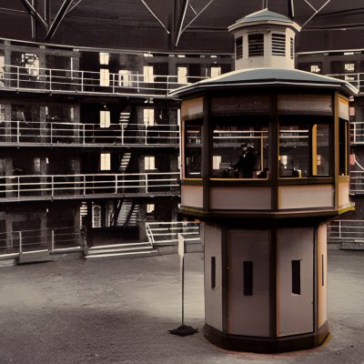 Interior view of the Stateville prison building, Illinois
