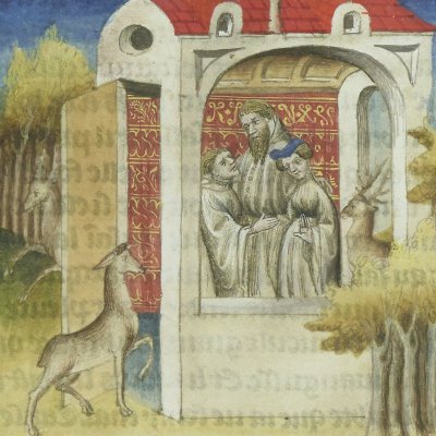 Le géant oblige Luce à épouser sa fille (Tristan en prose, Ms Fr 100)