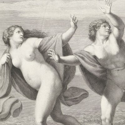 Polyphème furieux poursuivant Acis et Galatée - Frezza, d'après Badalocchio