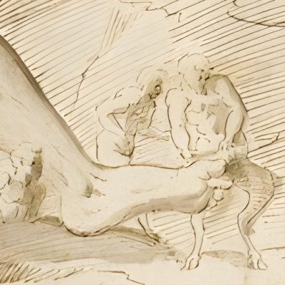 Polyphème endormi, visité par des faunes (copie d'après la fresque de la Villa Madame) - Giulio Romano