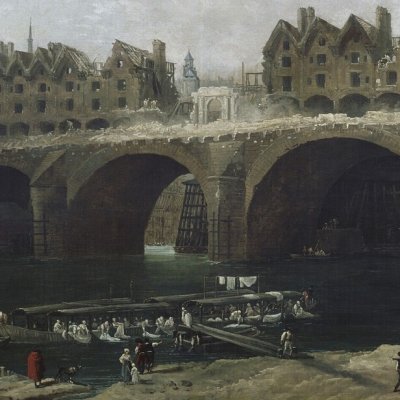 Démolition des maisons du Pont-Notre-Dame en 1786 (version du Louvre) - Robert
