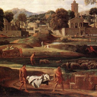 Paysage avec les funérailles de Phocion - Nicolas Poussin