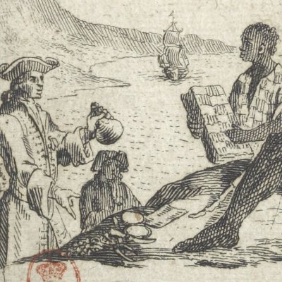 Commerce aux antipodes (Frontispice du Voyage de M. de Gennes, 1698)