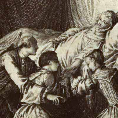 Mort de la mère de Sir Charles (Histoire de Sir Charles Grandison, 1764) - Eisen