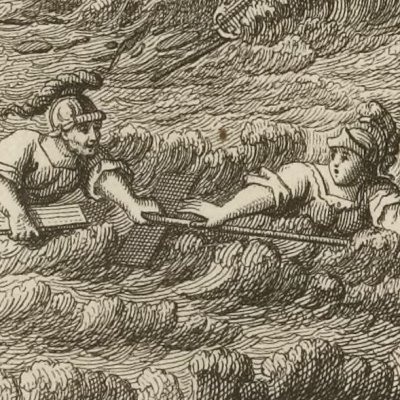 Télémaque échoue sur l'île de Calipso (Télémaque, 1717, livre I) - Bonnart 