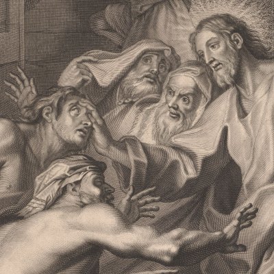 Le Christ guérissant les aveugles de Jéricho - Trouvain d'après Coypel