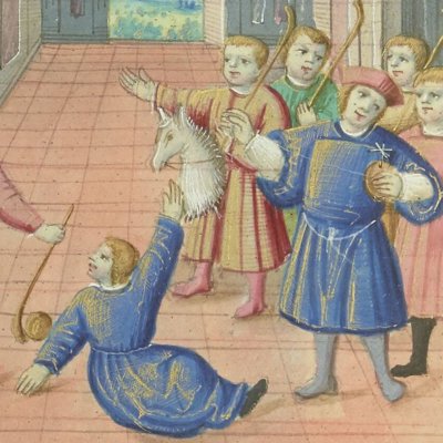 Jeux d'enfants (Livre d'heures de Marie Chantault, f°2v)