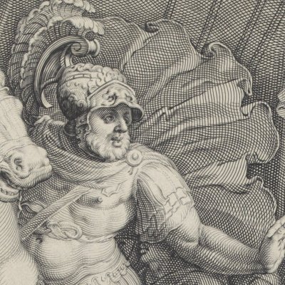 Marcus Furius Camillus rentre à Rome et interrompt la capitulation - Saenredam d'après Polydore Caravage