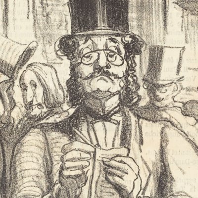La promenade du critique influent - Daumier