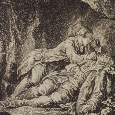 Sidney et Volsan, vignette (Baculard d'Arnaud, Les épreuves du sentiment, t2) - Binel (?) d'après Eisen