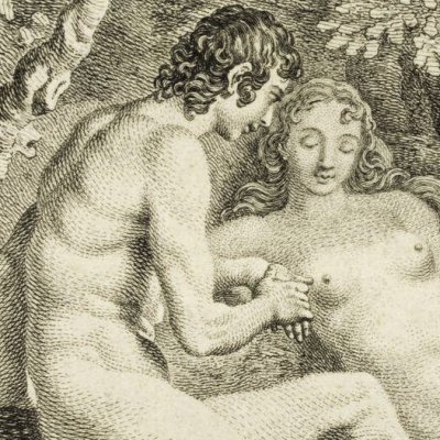 Eve raconte à Adam un songe qui l'a troublée (Milton, Paradis perdu, livre V) - Hayman
