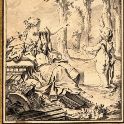 Dessin pour le Frontispice de l’Essai sur l’architecture de Laugier - Eisen
