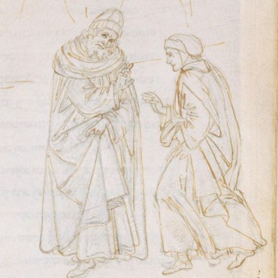 Virgile expose à Dante le principe de l'amour et le rôle du libre arbitre (Dante, Purgatoire 18) - Botticelli