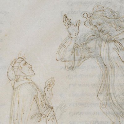 Béatrice explique à Dante les principes de la dispense ecclésiastique (Dante Paradis ch5) - Botticelli